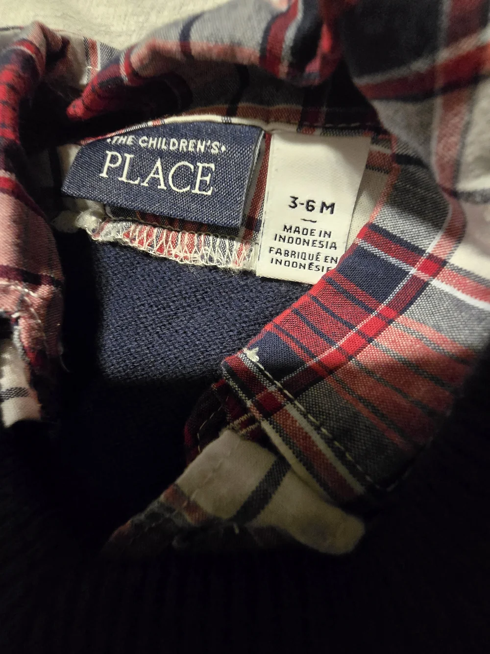 The Children's Place Baby Bundle 2 Pc Plaid Sweater Vest Bodysuit Outfit 3-6M